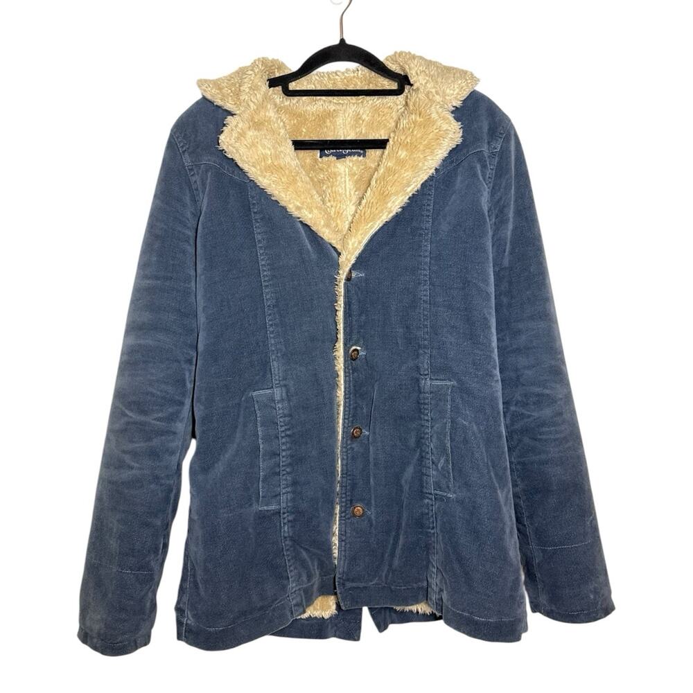Earl Jeans Y2K Rare Blue Corduroy Sherpa Jacket ASO Rory Gilmore Girls Medium